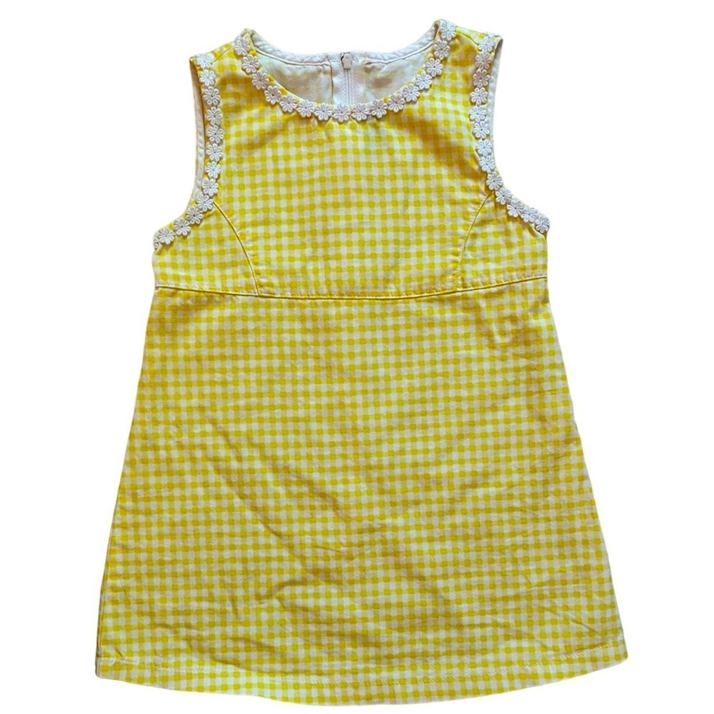 United Colors of Benetton Yellow Checkered Toddler Dress Sz 2​​​​